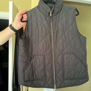 Black Quilted J. Crew Vest